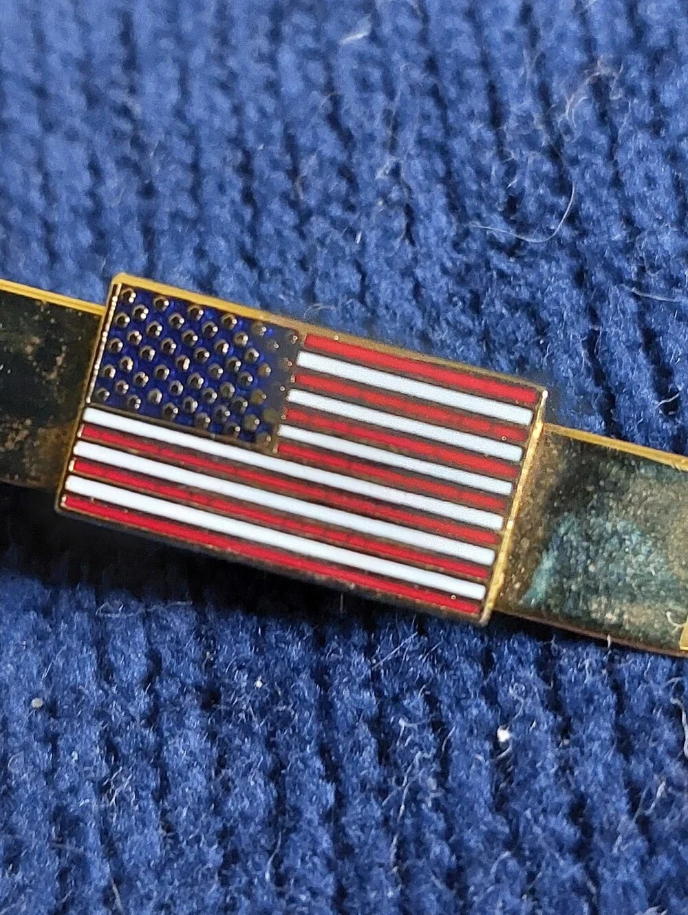 Vintage USA Flag / Jet Plane Tie Clips, Estate Jewelry, Lot of 2 Pieces